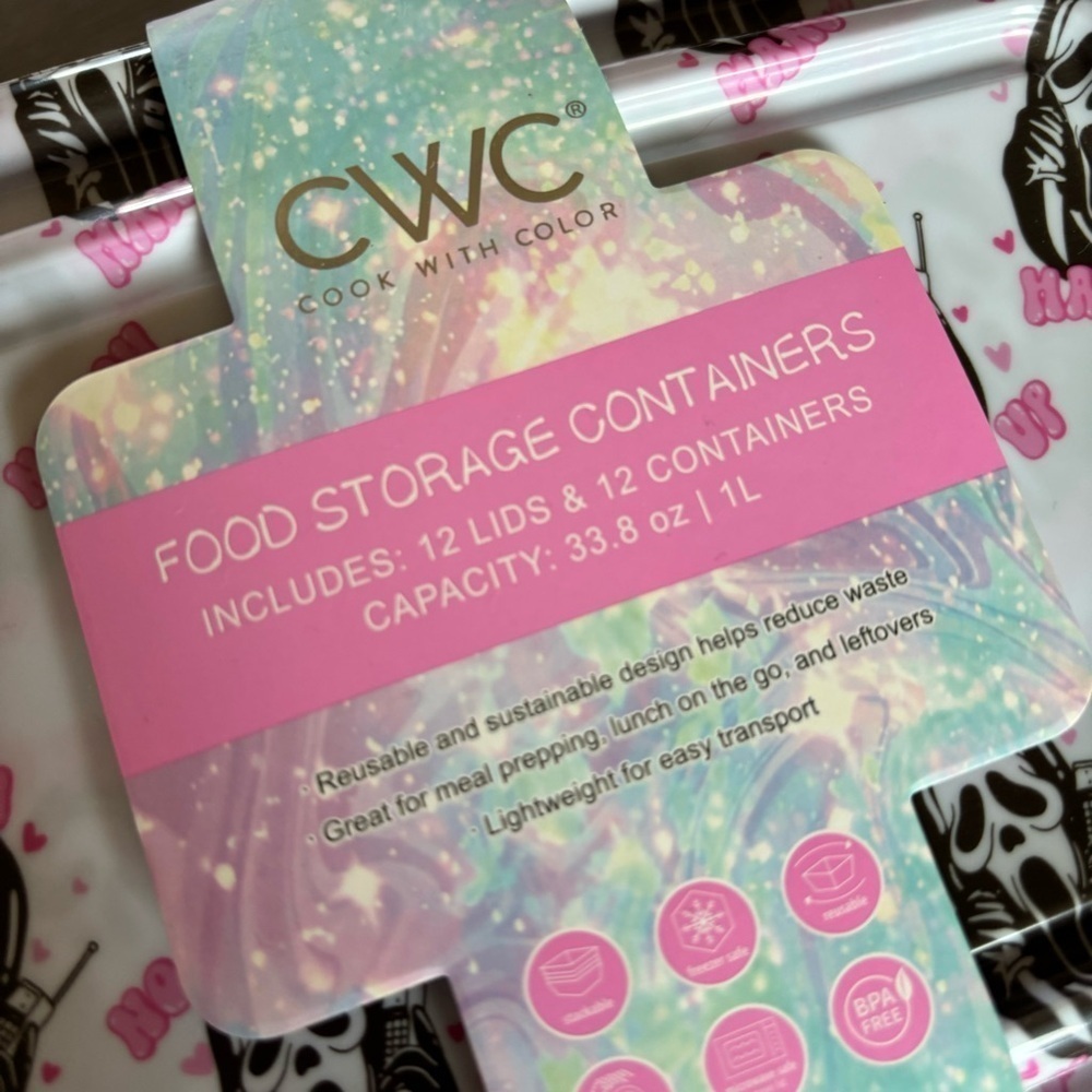 CWC Cook With Color Ghostface Food Storage Container Set NWT Halloween Themed - Picture 5 of 8